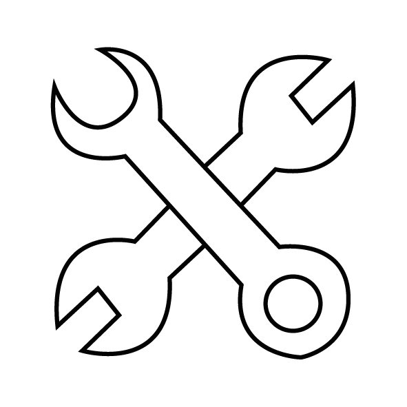 Sich kreuzende Schraubenschlüssel